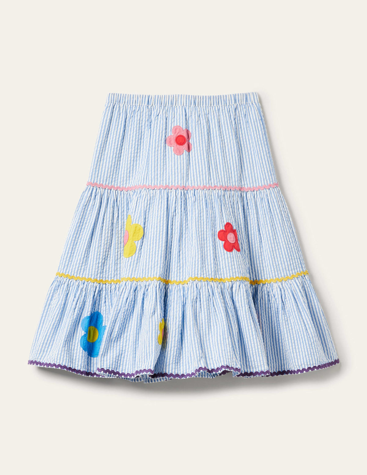 Midi Skirt-Surfboard Blue/Ivory Ticking-2