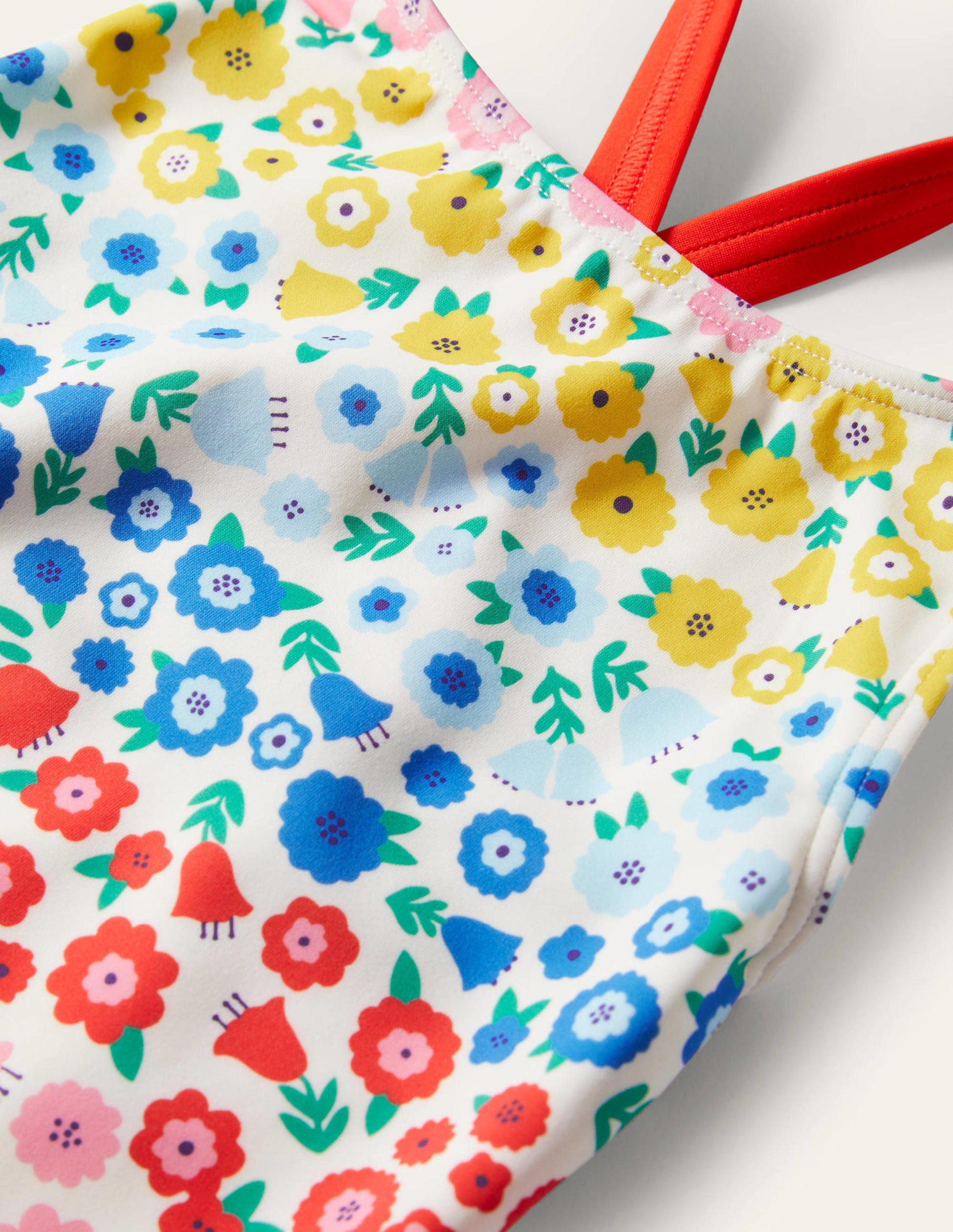 Cross-back Printed Swimsuit-Multi Floral Stripe-3