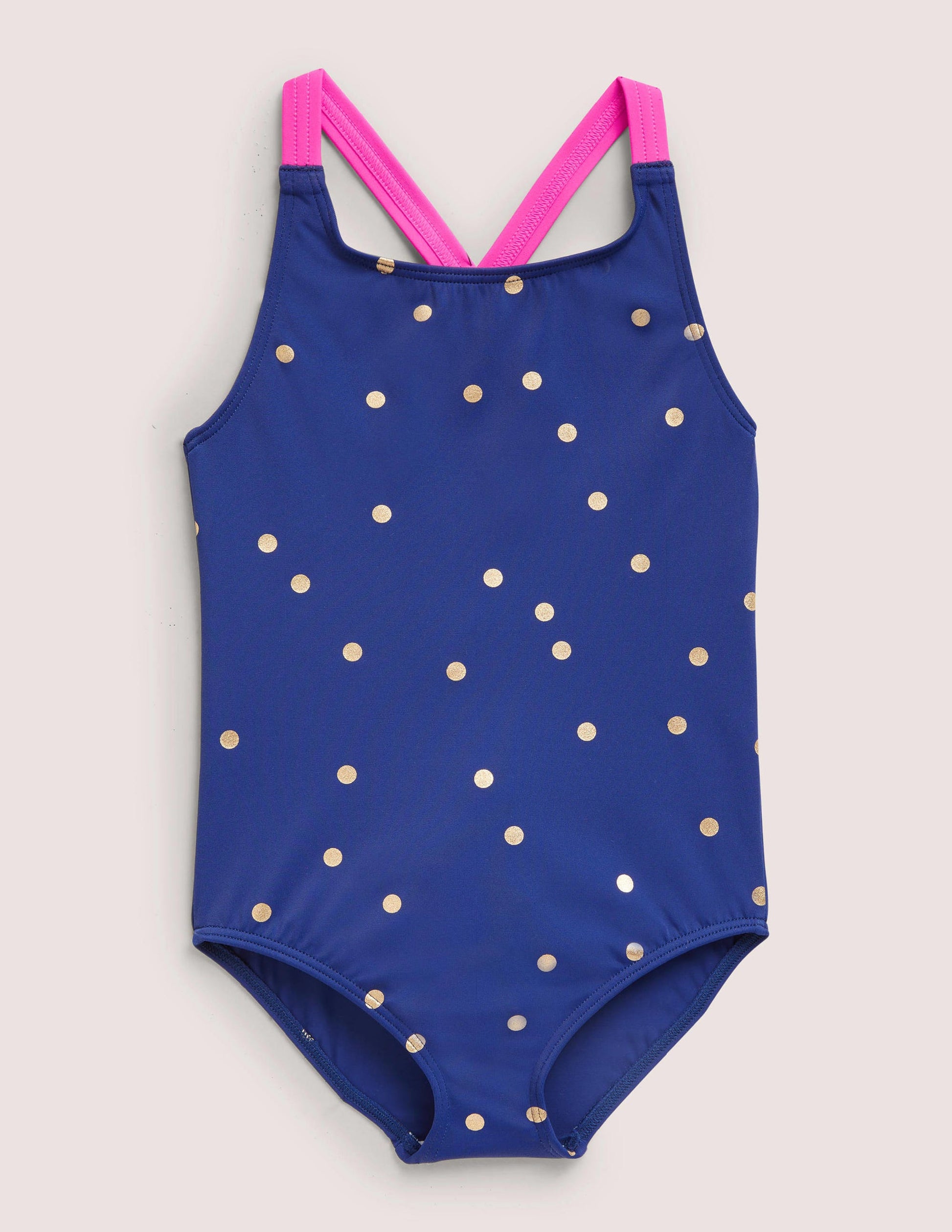 Cross-back Printed Swimsuit-Harmony Blue Gold Spot-1