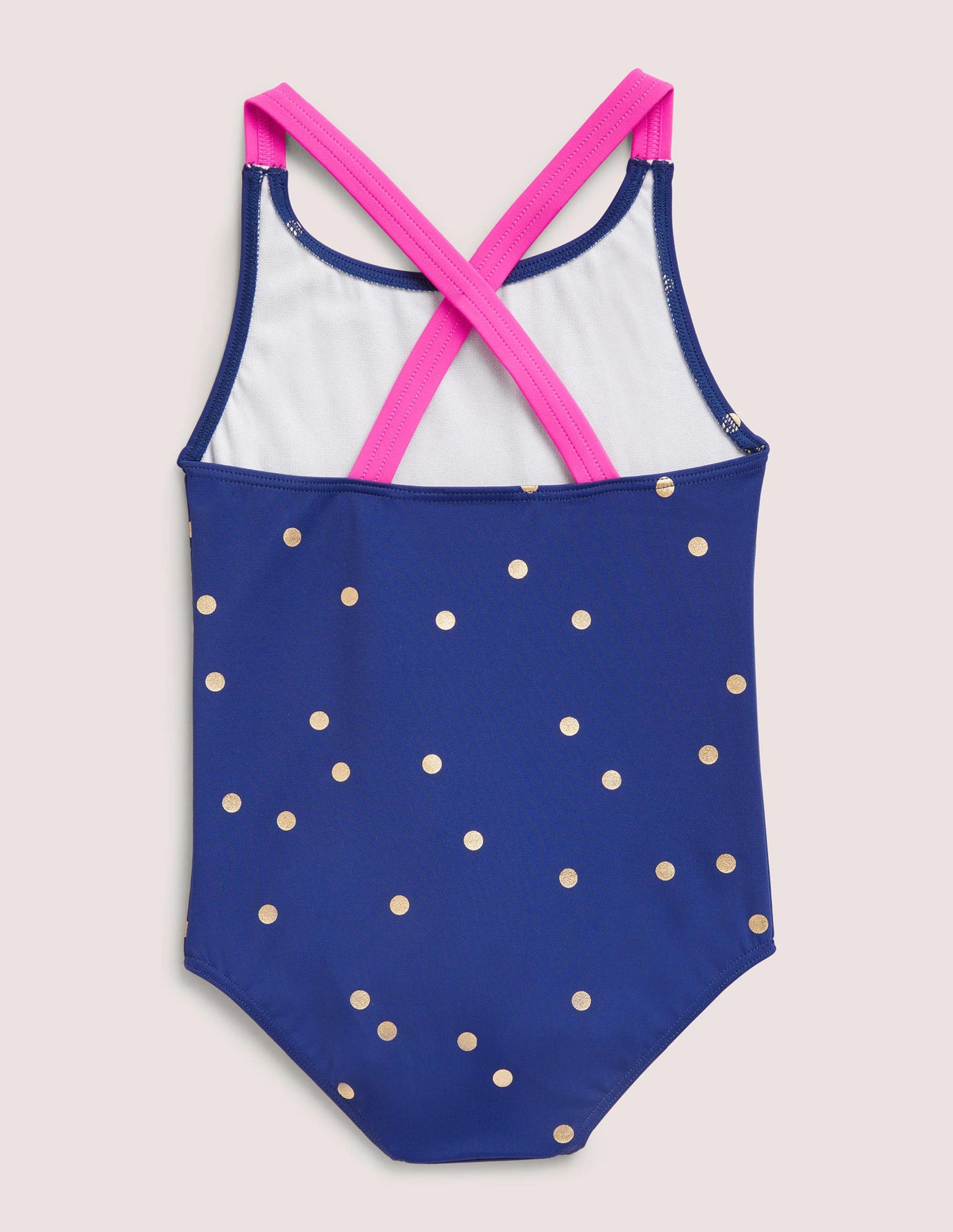 Cross-back Printed Swimsuit-Harmony Blue Gold Spot