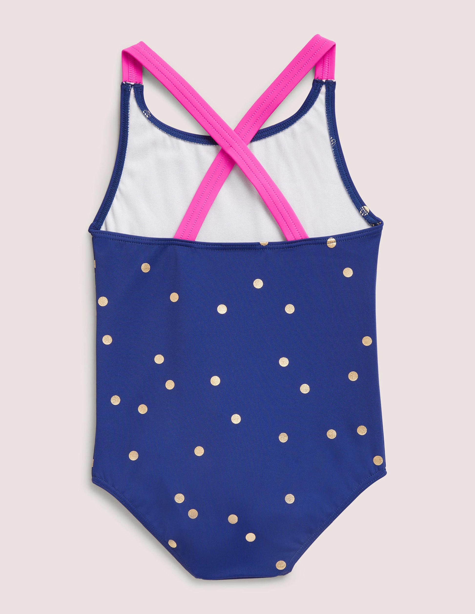 Cross-back Printed Swimsuit-Harmony Blue Gold Spot-2