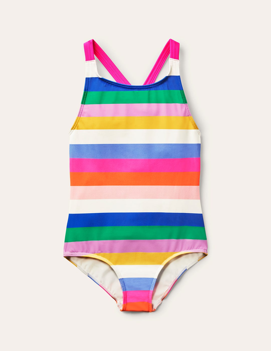 Cross-back Printed Swimsuit-Rainbow Multi-1