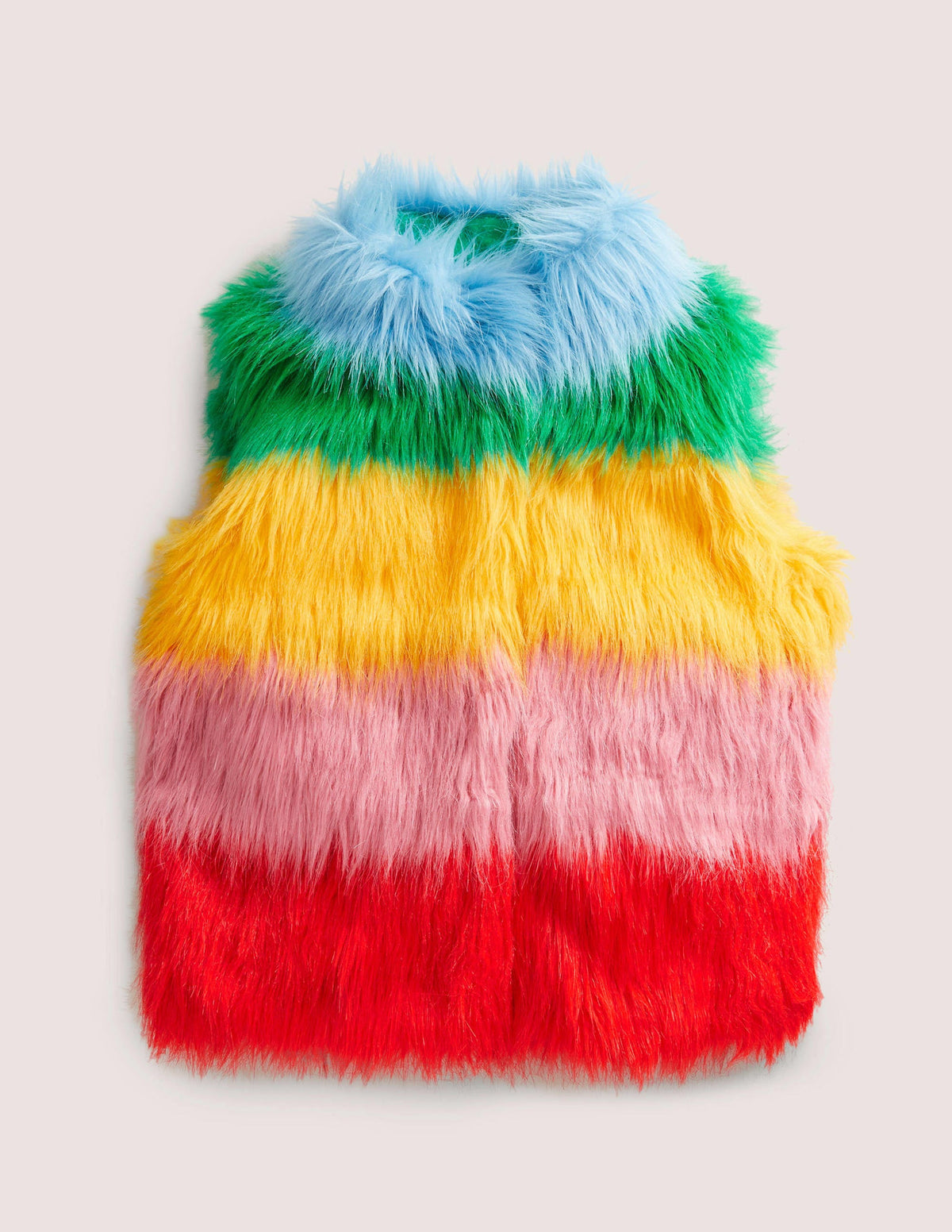 Faux Fur Gilet-Multi Rainbow - Image 1