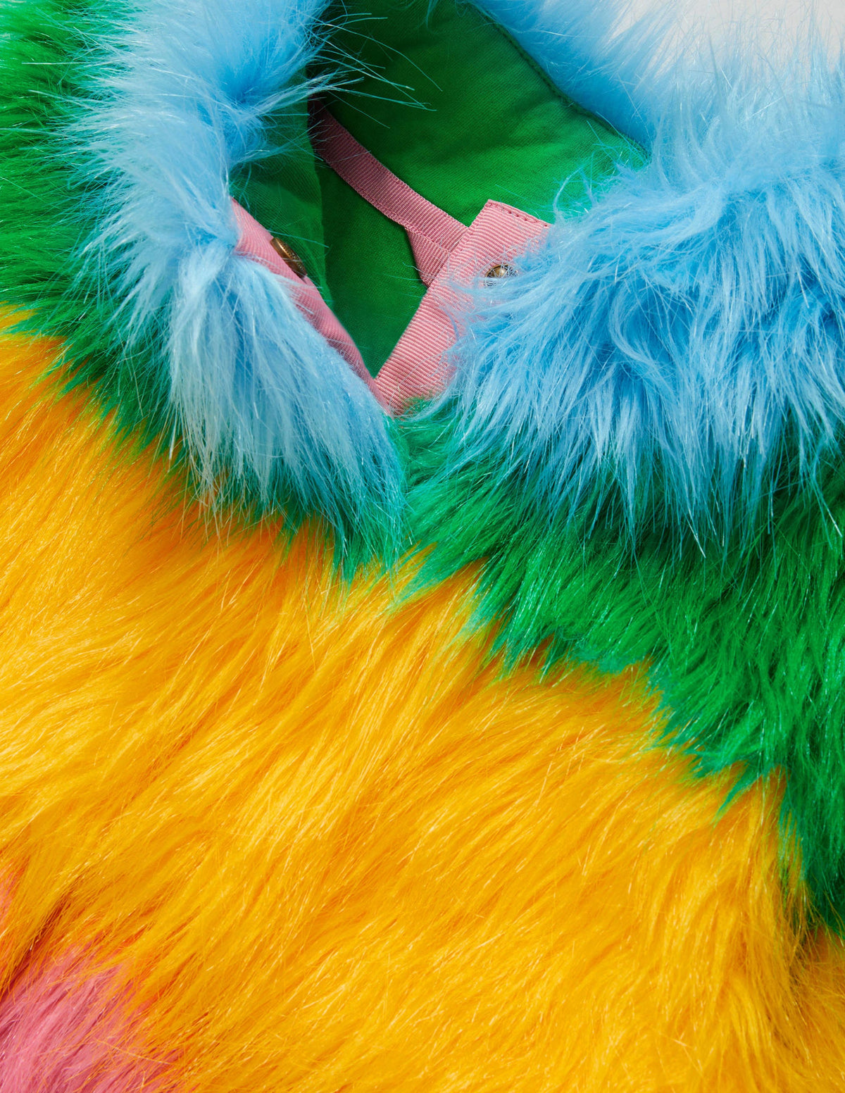 Faux Fur Gilet-Multi Rainbow - Image 3
