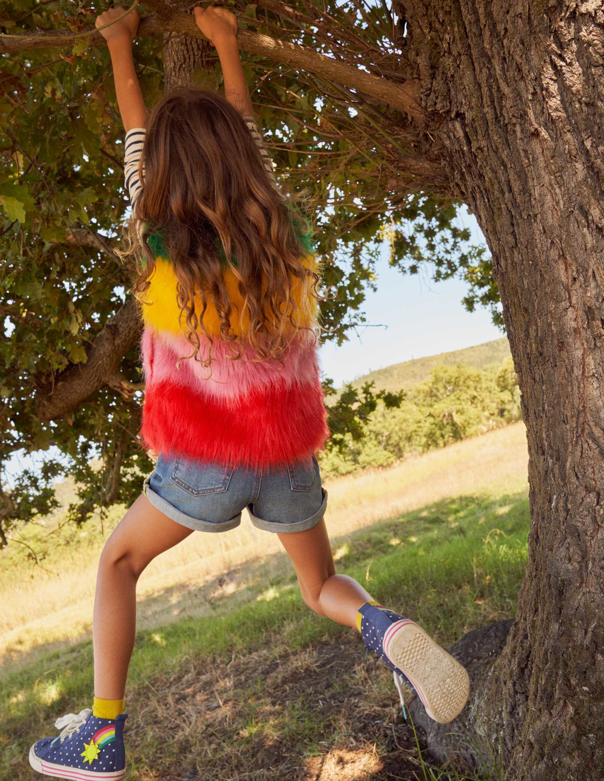 Faux Fur Gilet-Multi Rainbow - Image 5