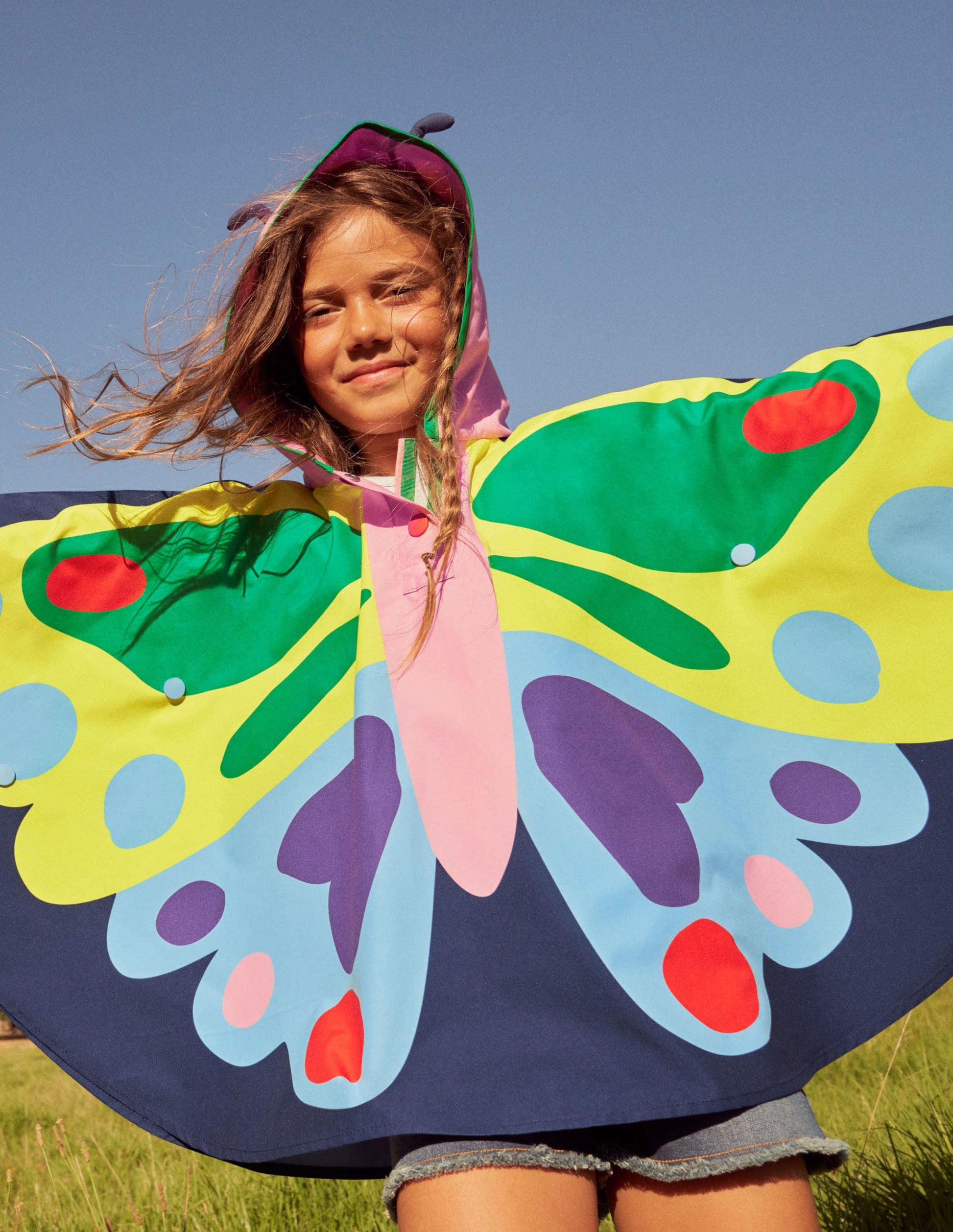 Butterfly Poncho-College Navy-4