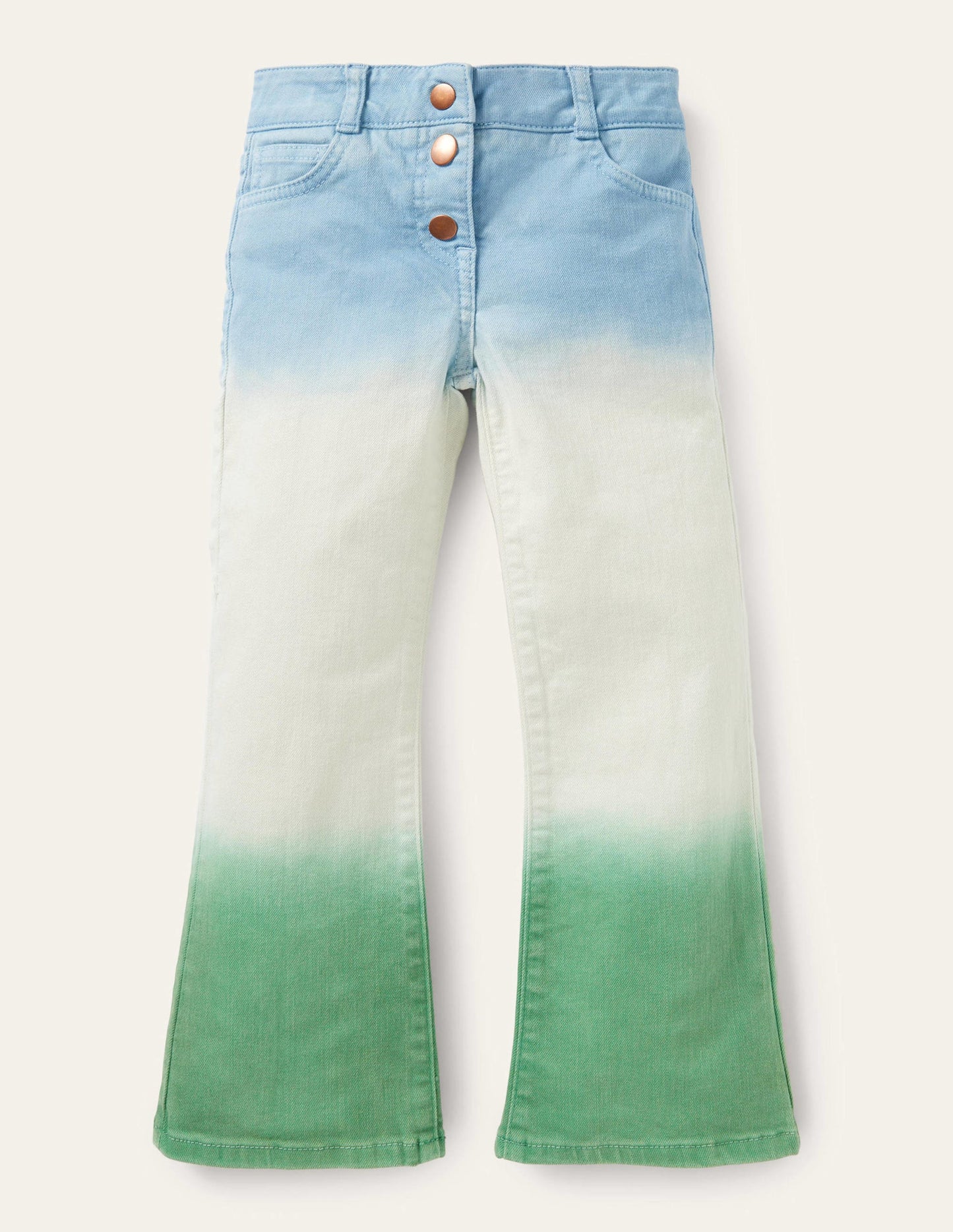 Flared Jeans-Surfboard Blue/Green Ombre