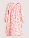 Printed Long-sleeved Nightie-Sweet Pea Pink Fairies