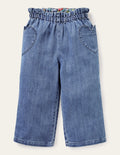 Wide Leg Pull-On Trouser-Mid Vintage Denim