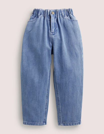 Barrel Leg Jeans-Mid Vintage Denim-1