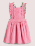 Woven Pinafore Dress-Formica Pink