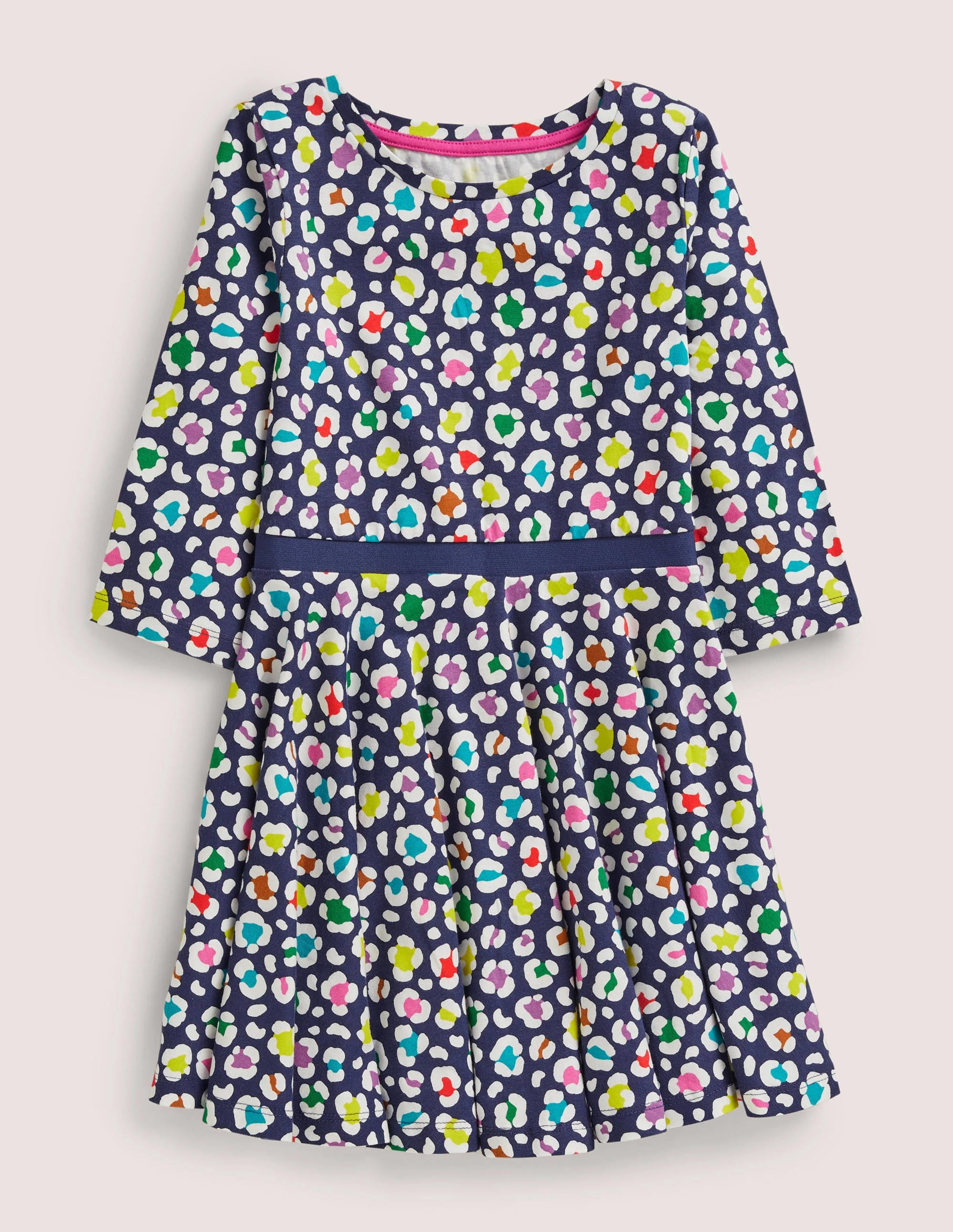 Twirly Skater Dress-Starboard Blue Leopard - Image 1