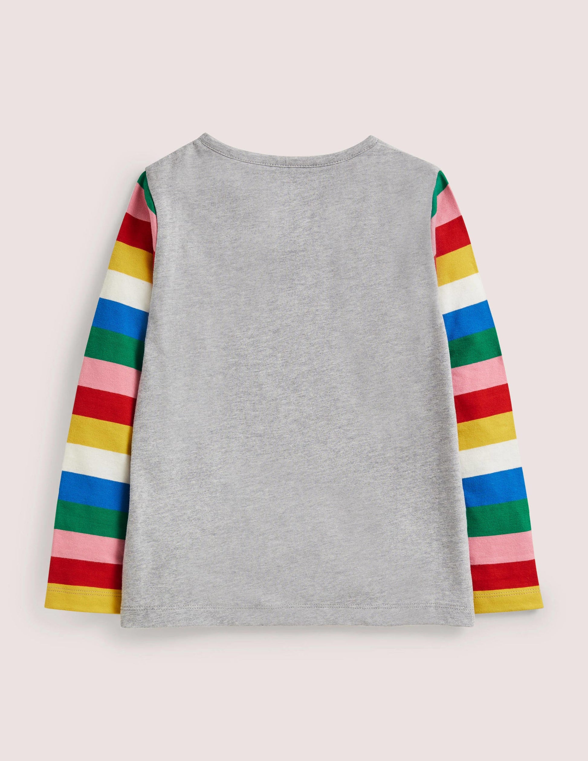 Graphic Rainbow T-shirt-Grey Marl Skateboarding Cat-2