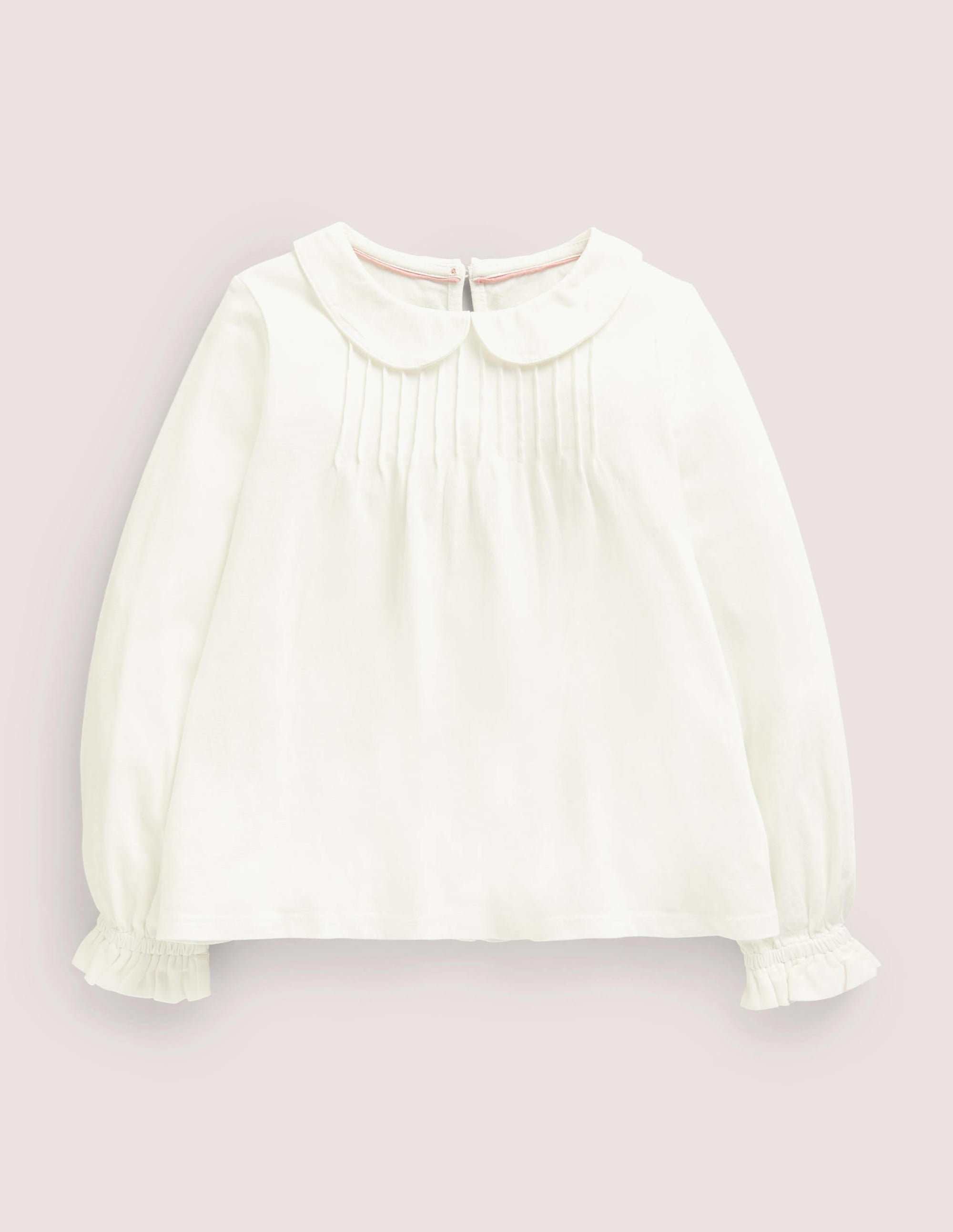 Collared Jersey Top-Ivory - Image 1