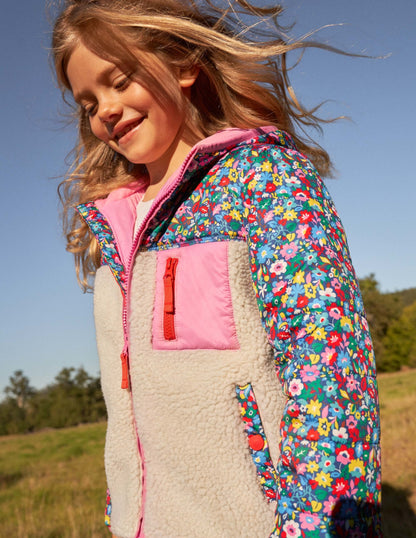 Colourblock Borg Jacket-Borg Multi Patchwork Floral-4