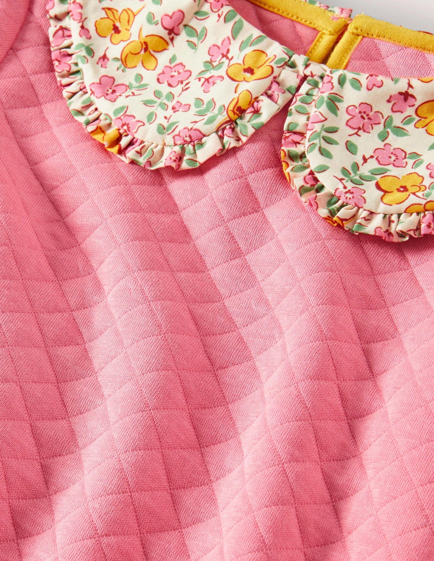 Collared Sweatshirt Dress-Pink Vanilla Vintage Floral