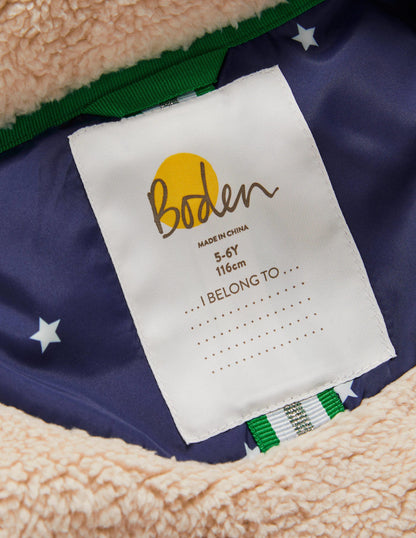 Navy Star Print Hooded Puffer Jacket-College Navy Confetti Star-4