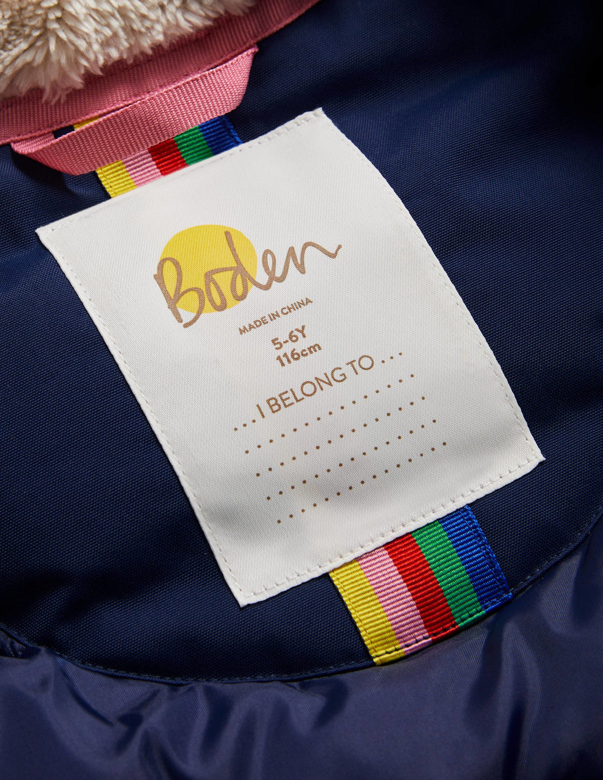 Navy Rainbow Hooded Waterproof Parka-College Navy - Image 4
