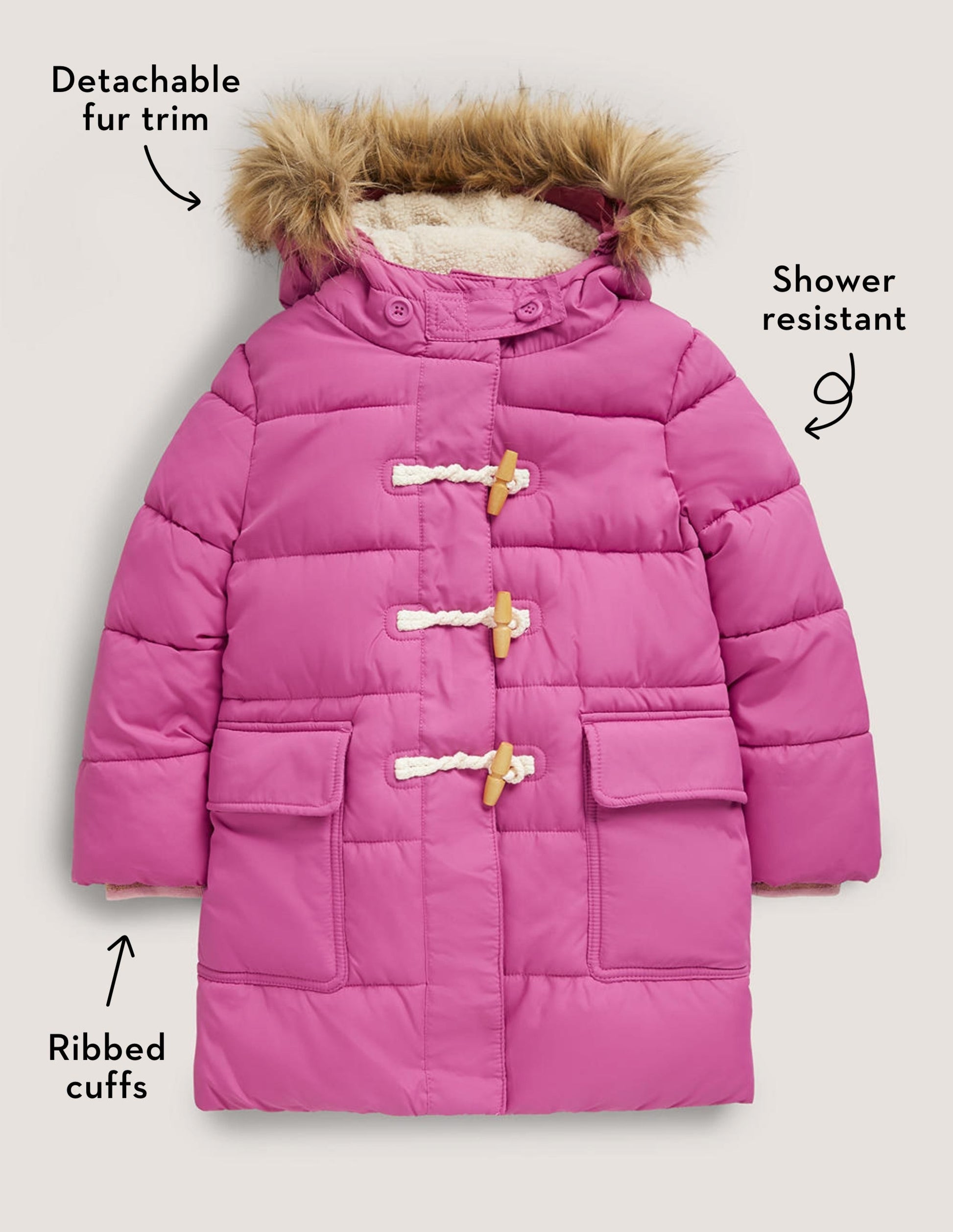 Pink Hooded Puffer Jacket-Sweet Pink-5