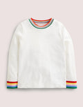 Rainbow Rib Slub T-Shirt-Ivory