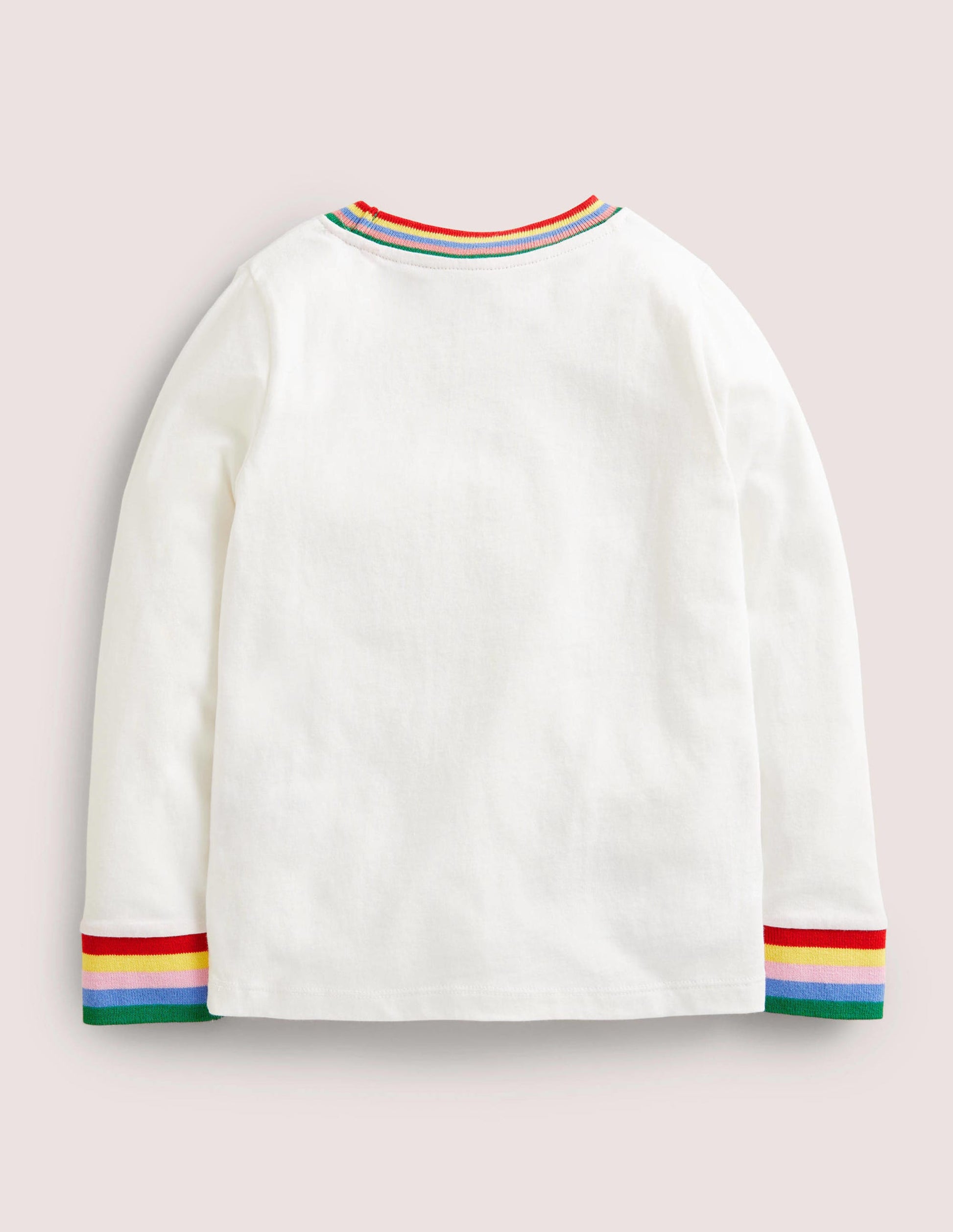 Rainbow Rib Slub T-Shirt-Ivory-2