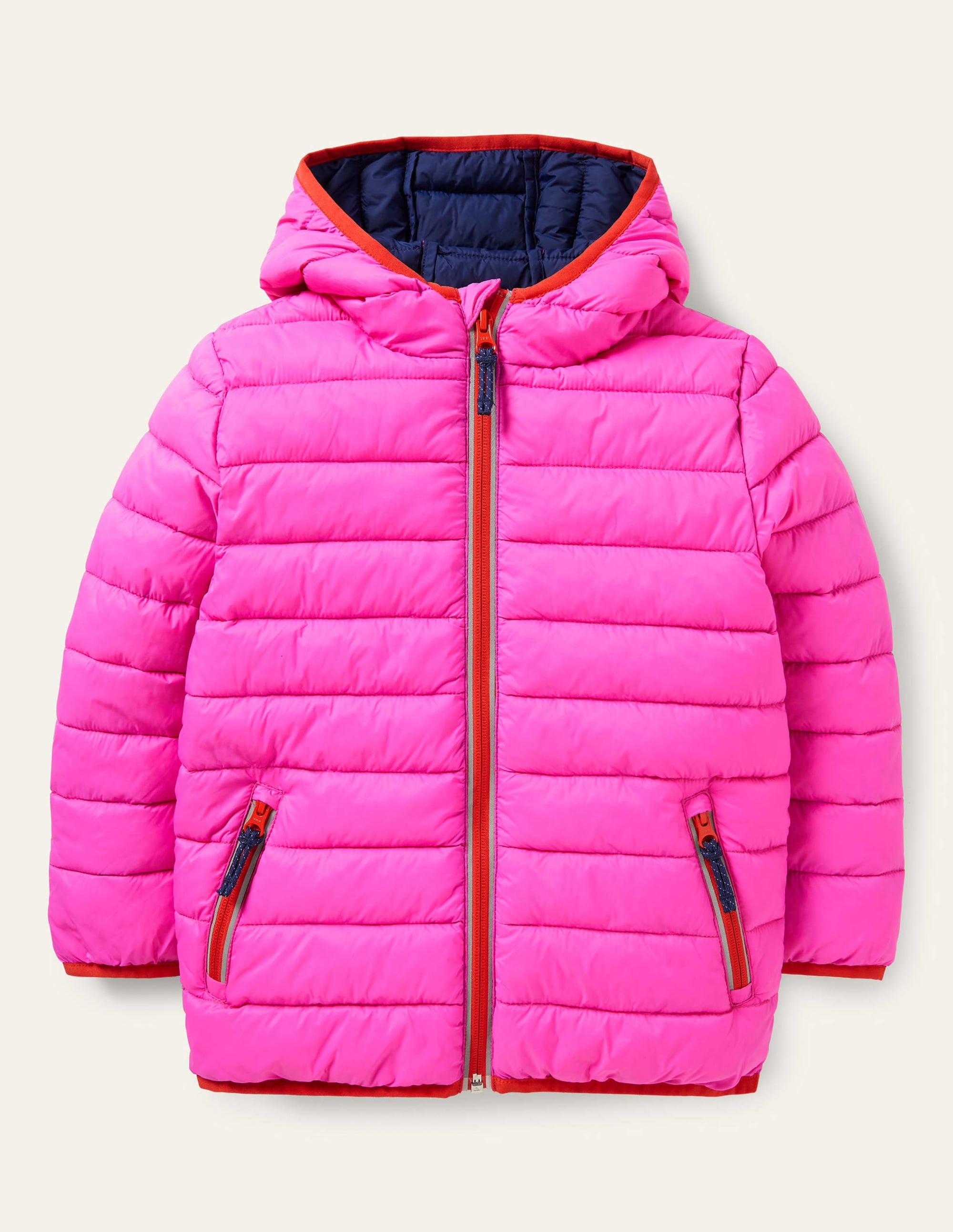 Cosy Pack-away Padded Jacket-Shocking Pink - Image 1