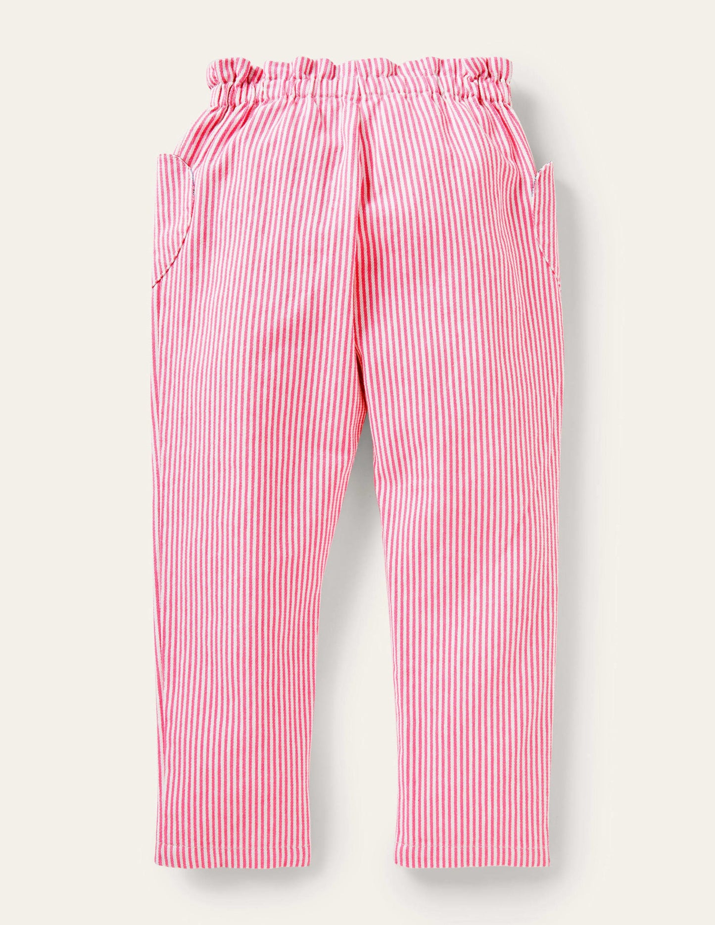 Pull-on Trousers-Festival Pink Ticking Stripe