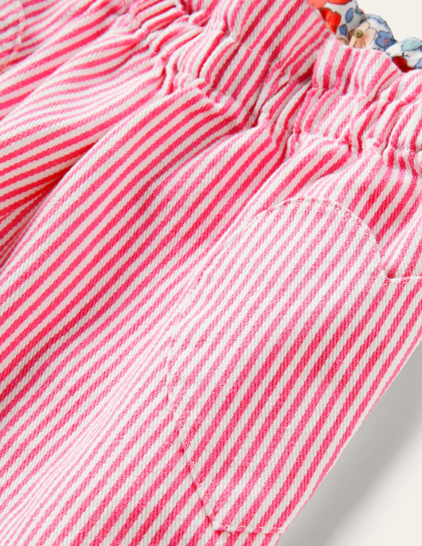 Pull-on Trousers-Festival Pink Ticking Stripe