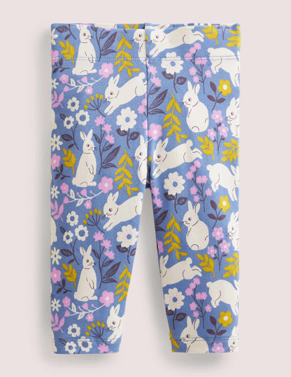 Baby Leggings-Riviera Blue Bunny Field