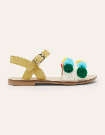 Crochet Sandals-Multi Pom Poms-2