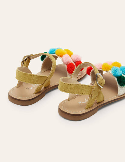 Crochet Sandals-Multi Pom Poms-3