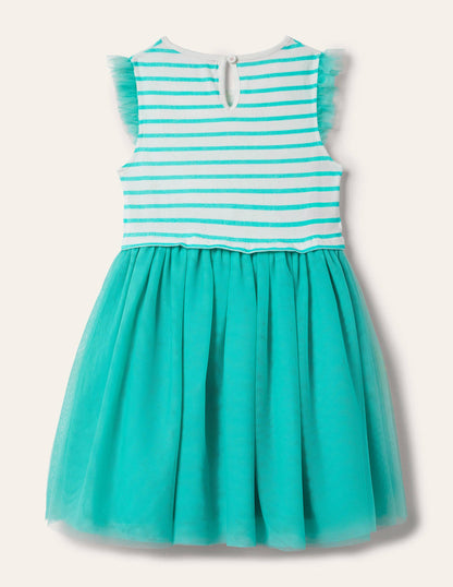 Tulle Dress-Turquoise Parrots-2