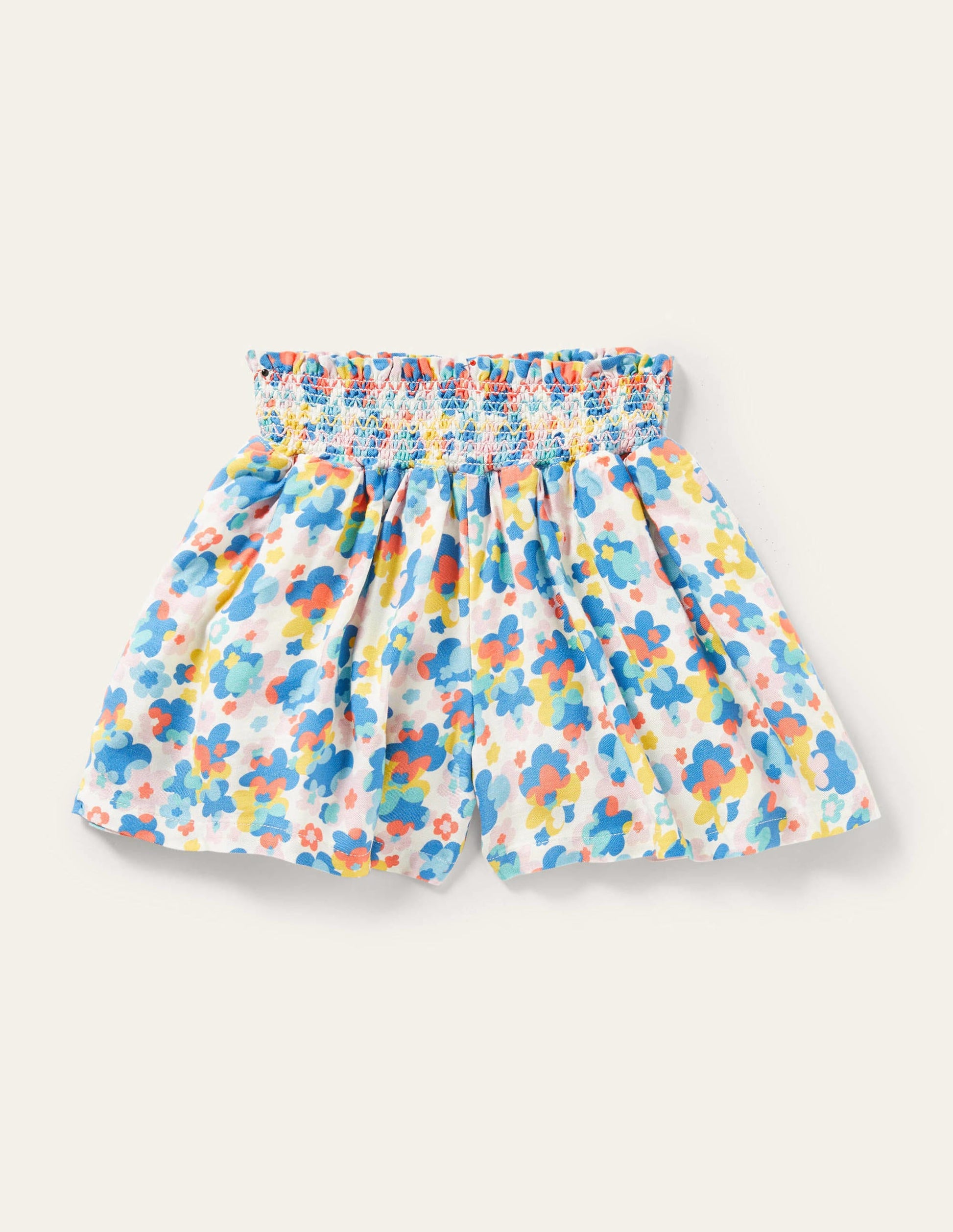 Shirred Waist Culottes-Multi Happy Ditsy Floral-1