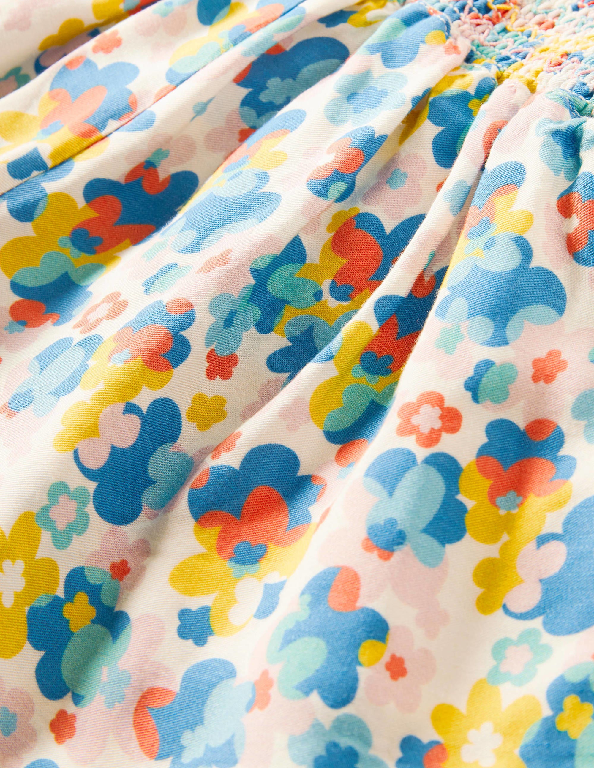 Shirred Waist Culottes-Multi Happy Ditsy Floral - Image 2