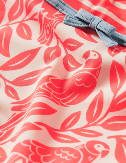 Hotchpotch Cross-back Swimsuit-Watermelon Red Parrot