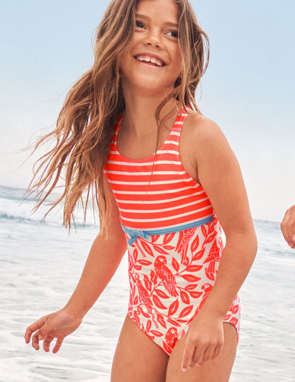 Hotchpotch Cross-back Swimsuit-Watermelon Red Parrot