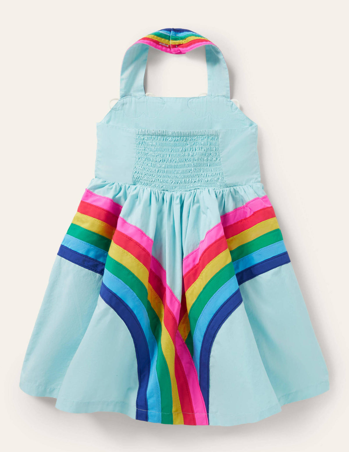 Rainbow Halter Neck Dress-Georgian Blue Rainbow-2