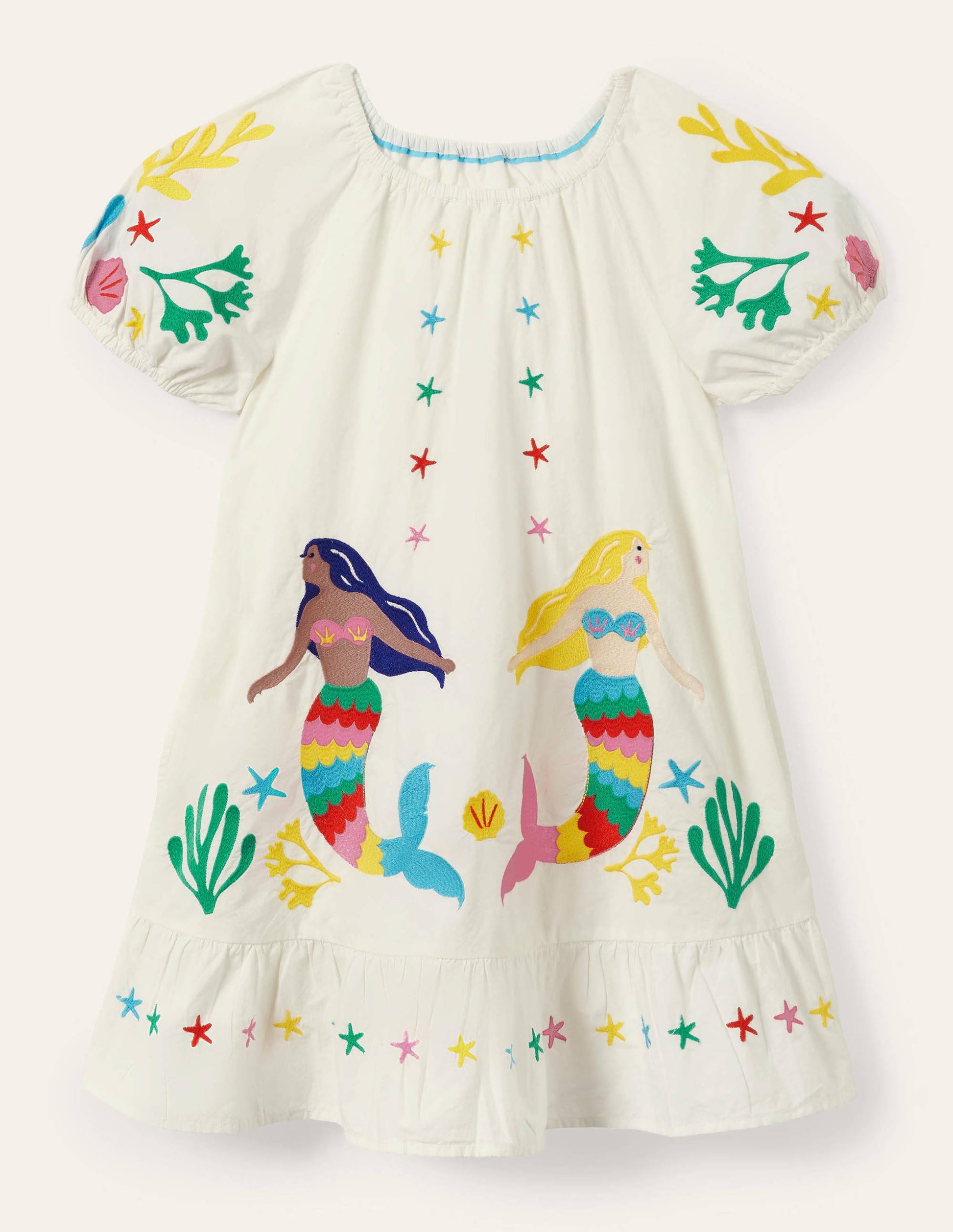 Ivory Mermaid Embroidered Dress-Ivory Mermaids-1