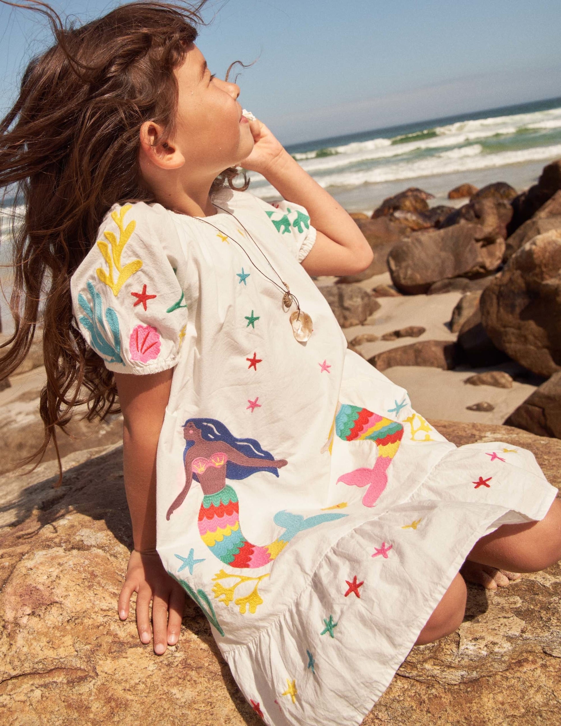 Ivory Mermaid Embroidered Dress-Ivory Mermaids-5