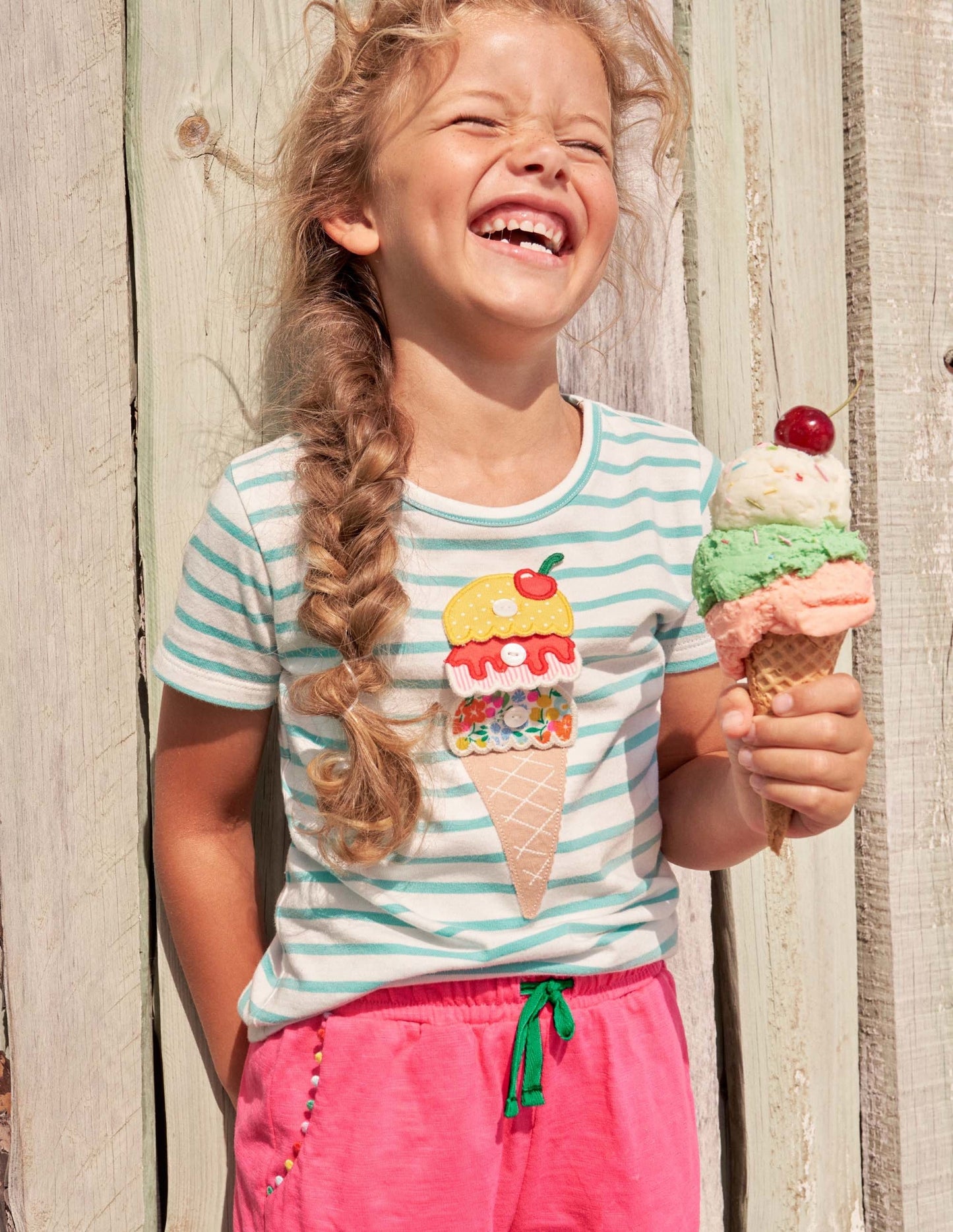 Build your own Appliqué Top-Georgian Blue/ Ivory Ice Cream