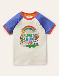 Printed Graphic Raglan T-shirt-Ivory Planet Needs Me