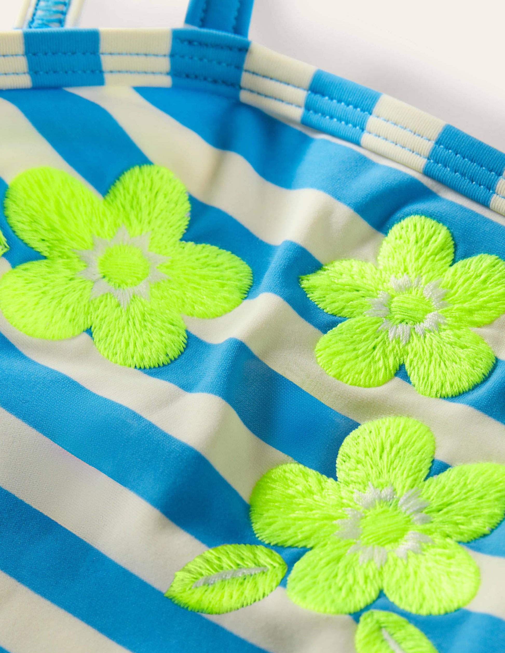 Embroidered Bikini Set-Malibu Blue Stripe-3