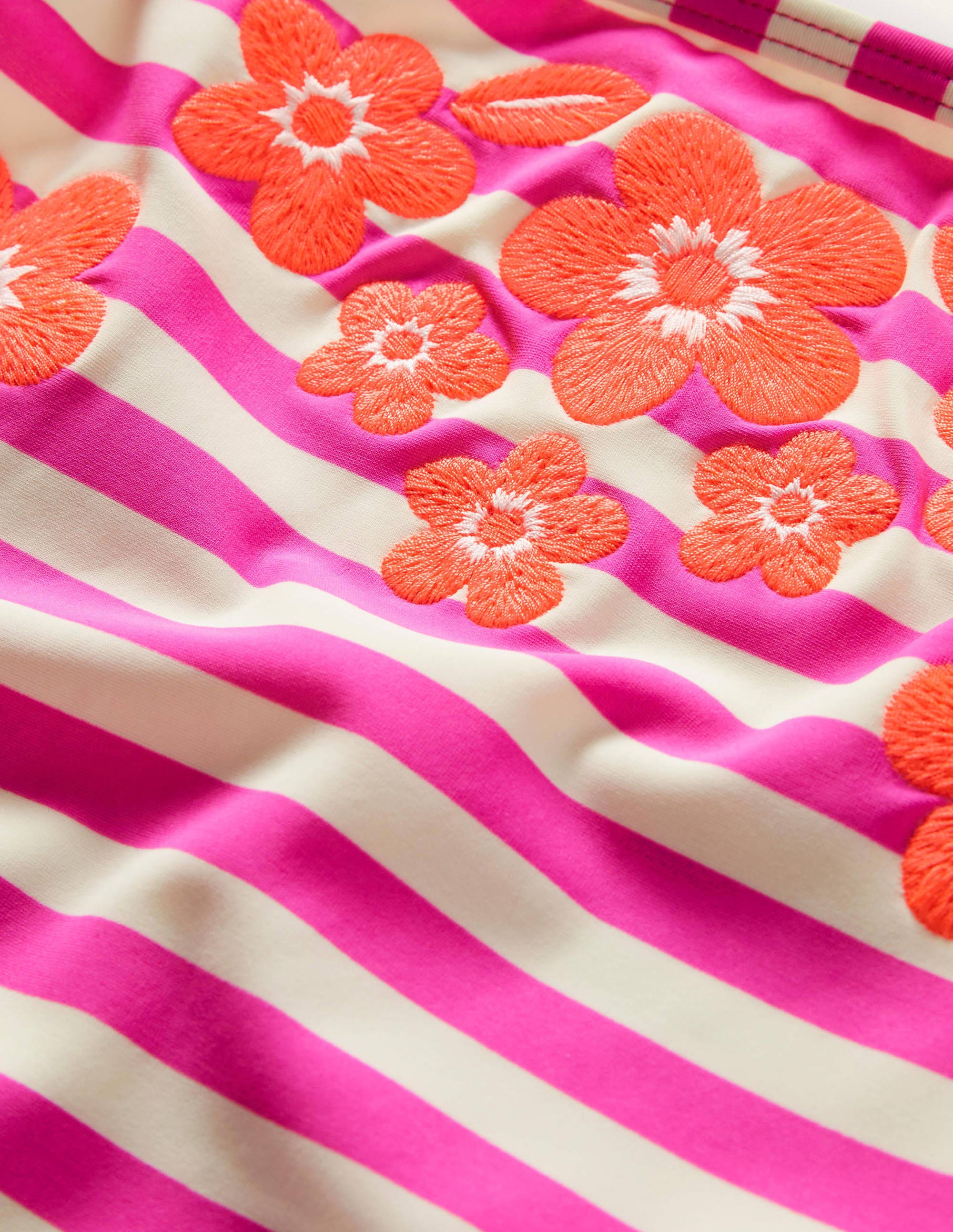 Embroidered Swimsuit-Pop Pansy Pink Stripe - Image 3