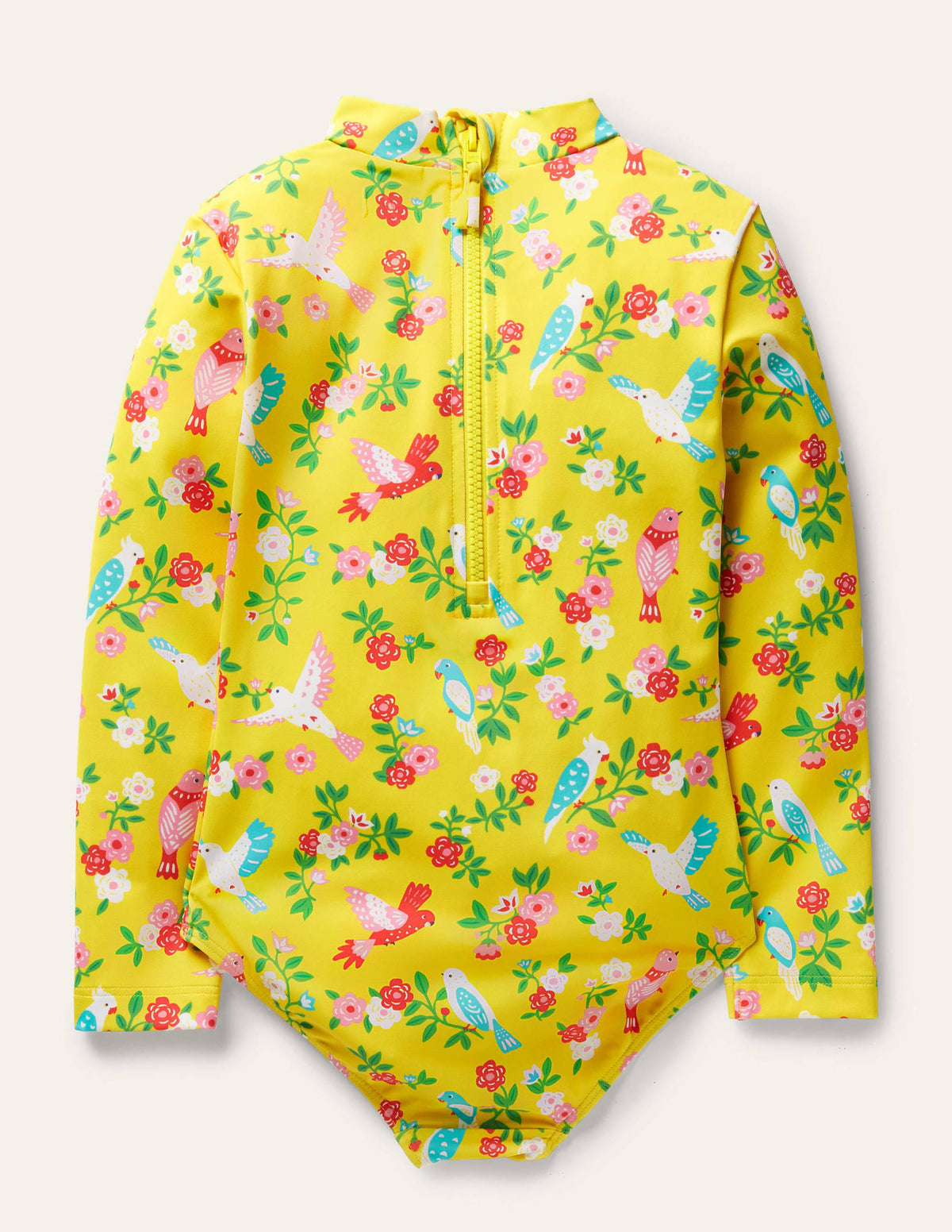 Long-sleeve Frilly Swimsuit-Sweetcorn Tropical Garden-2