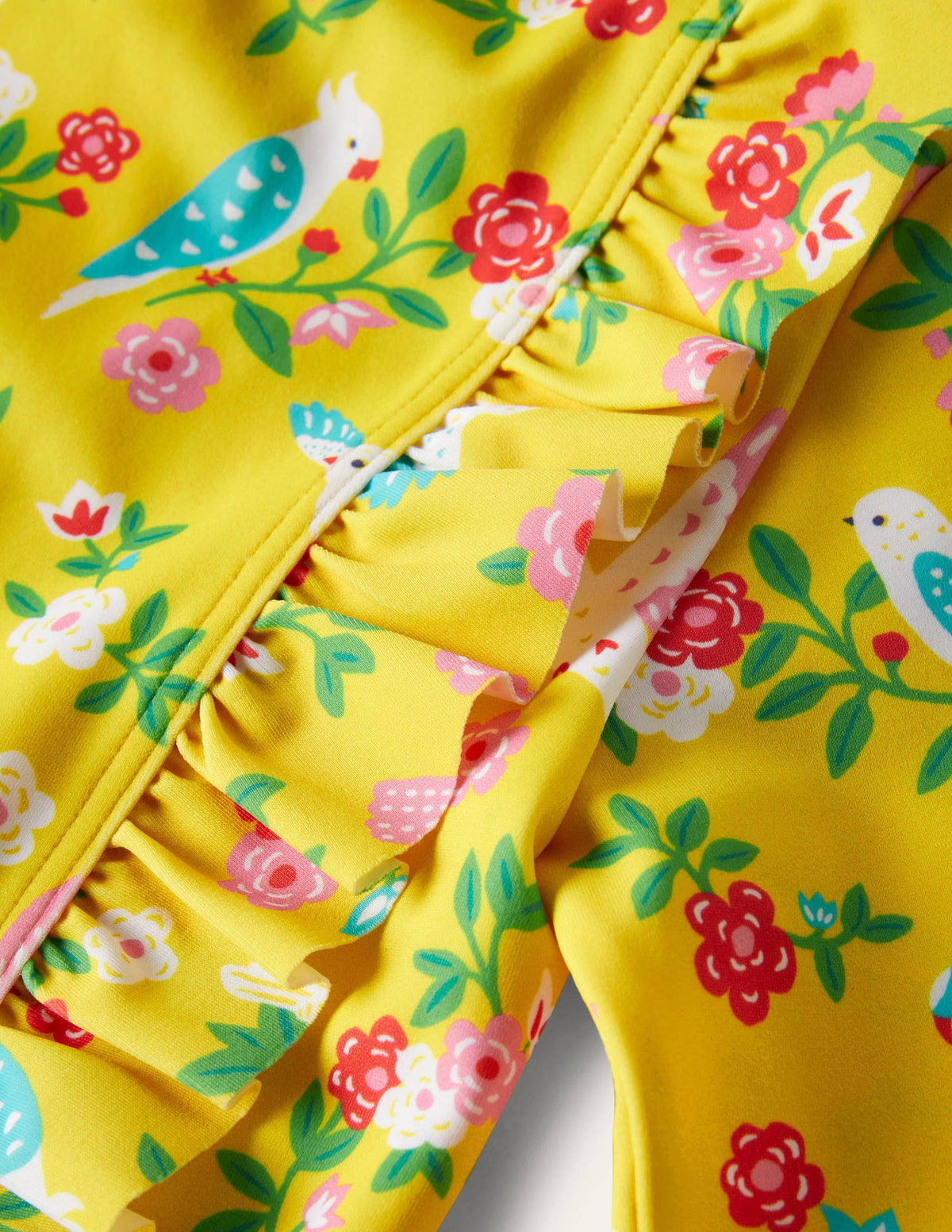 Long-sleeve Frilly Swimsuit-Sweetcorn Tropical Garden-3