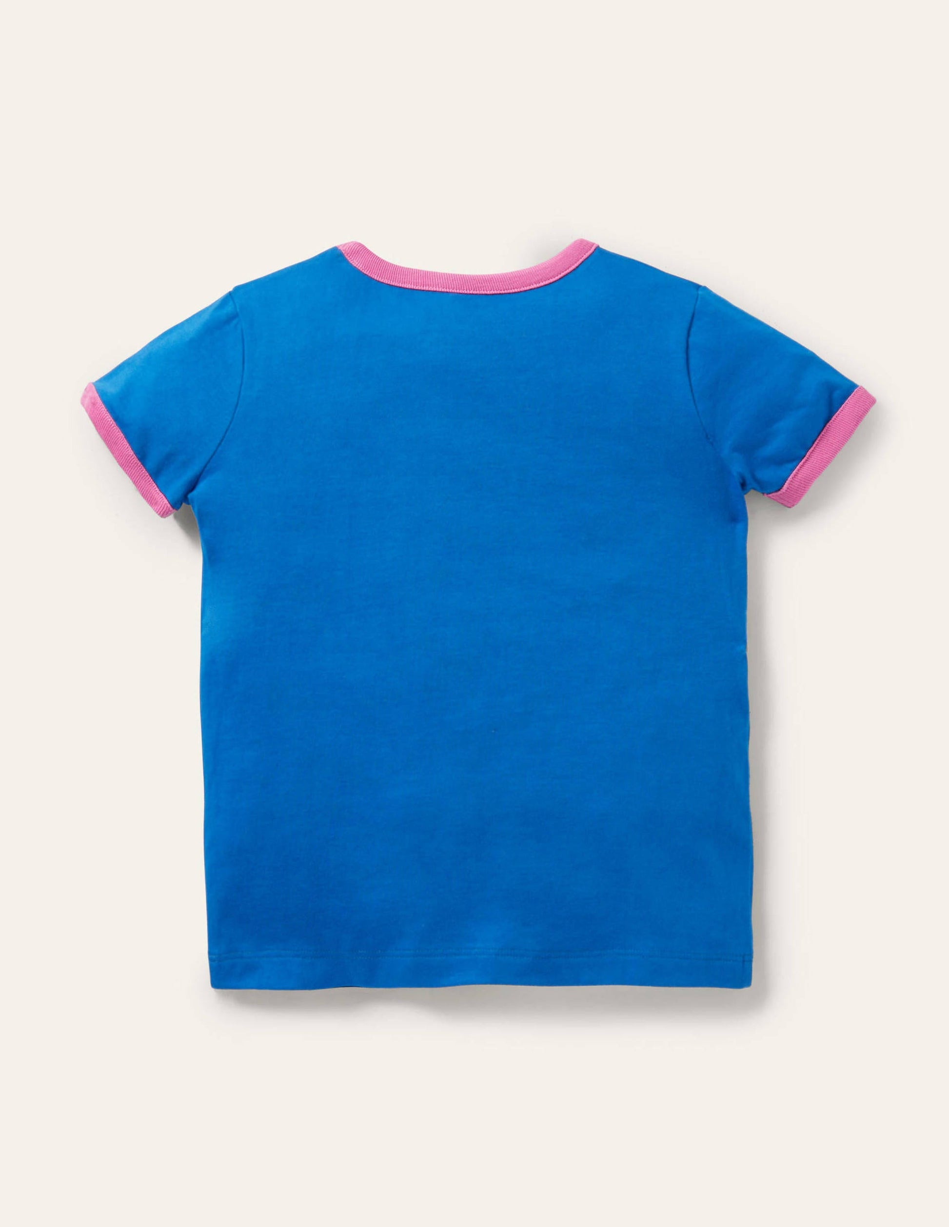 Appliqué Ringer T-shirt-Bright Marina Blue Rabbit-2