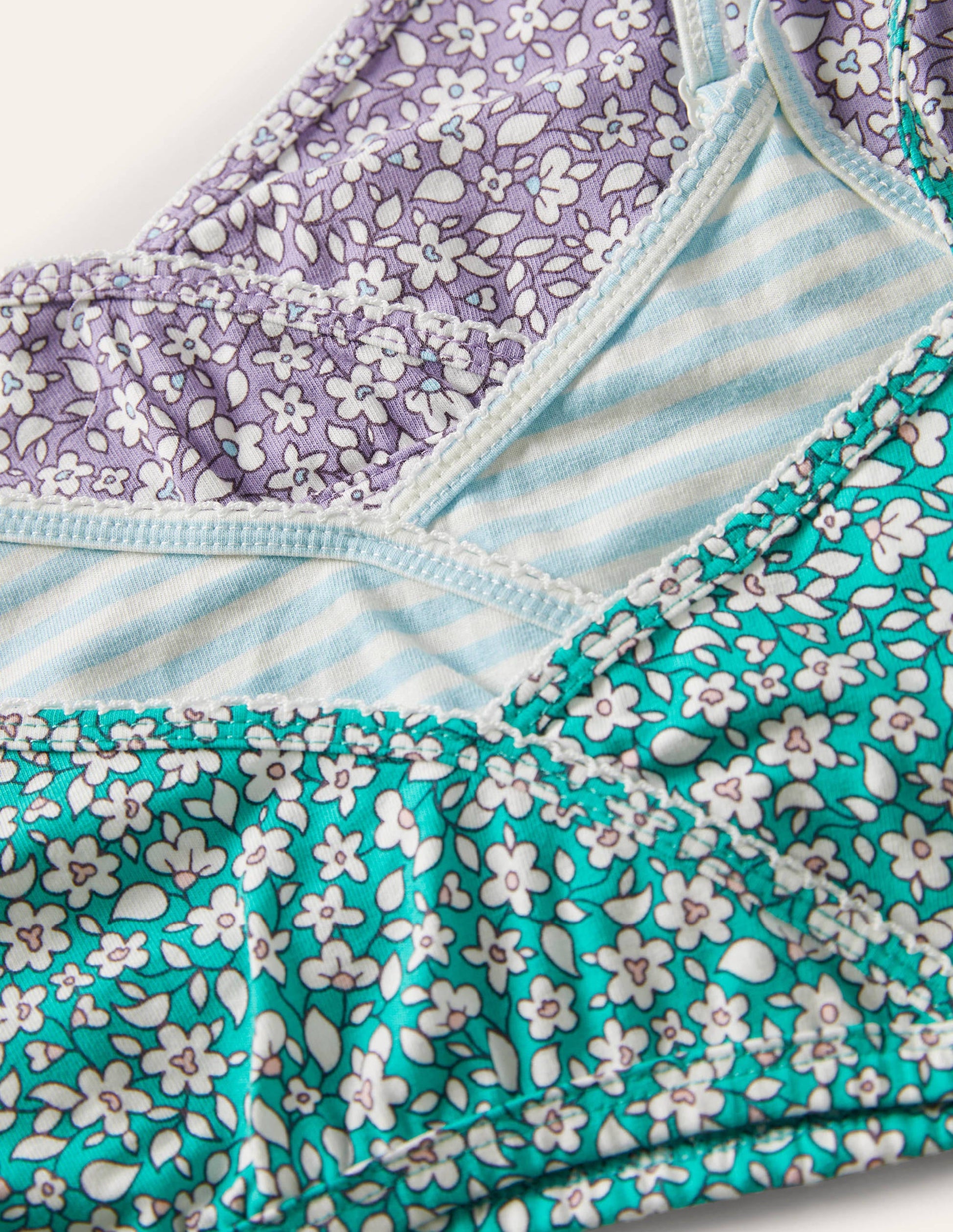 Crossover Crop Tops 3 Pack-Ditsy Floral-3