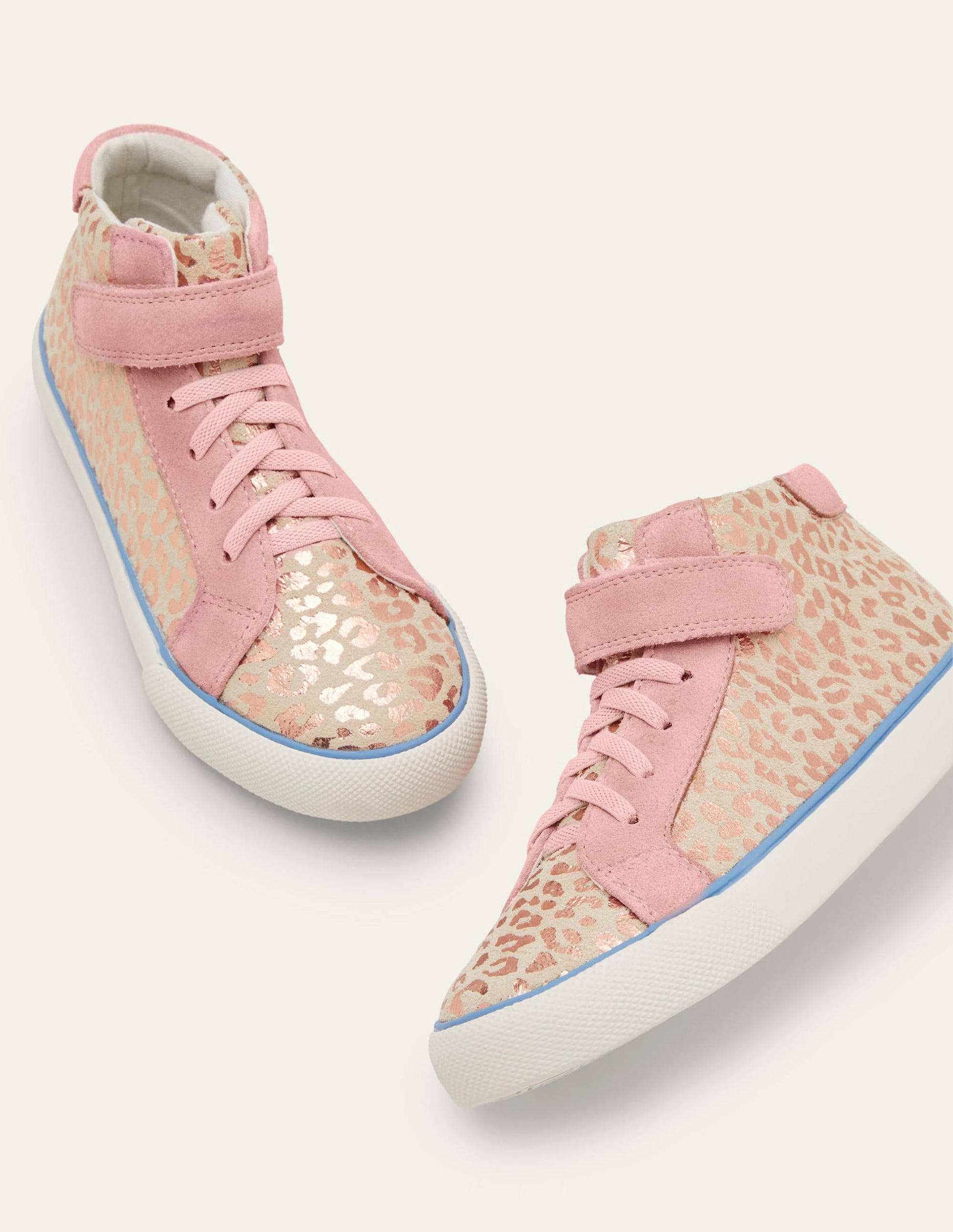 Elasticated Lace High Tops-Leopard-1