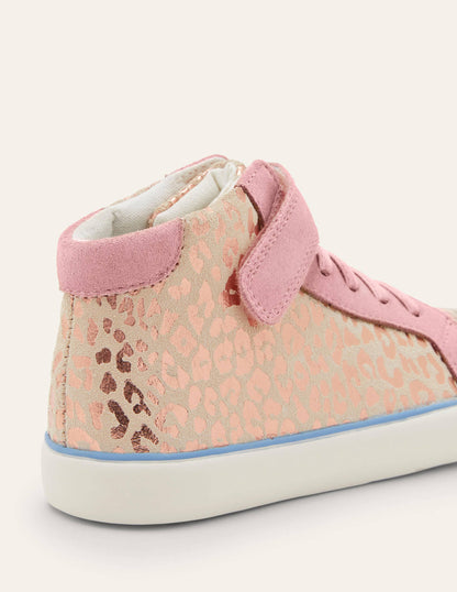 Elasticated Lace High Tops-Leopard-3