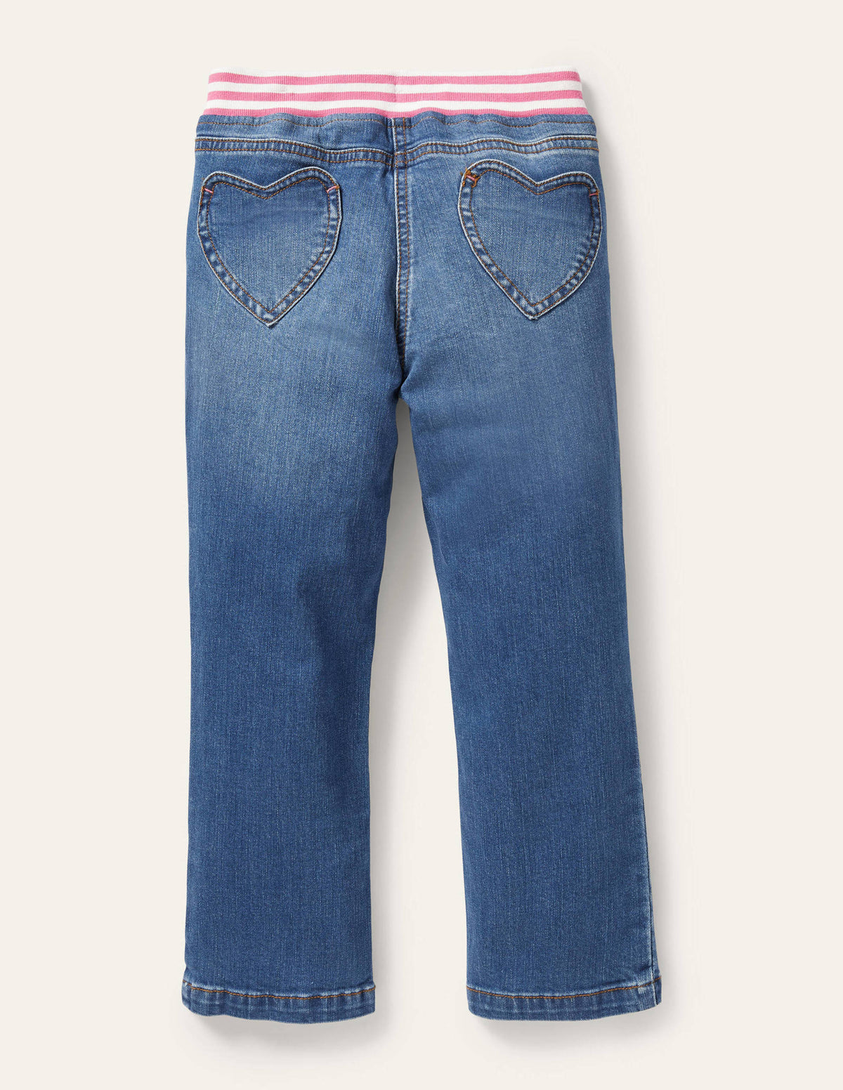 Heart Patch Jeans-Mid Vintage Denim - Image 2
